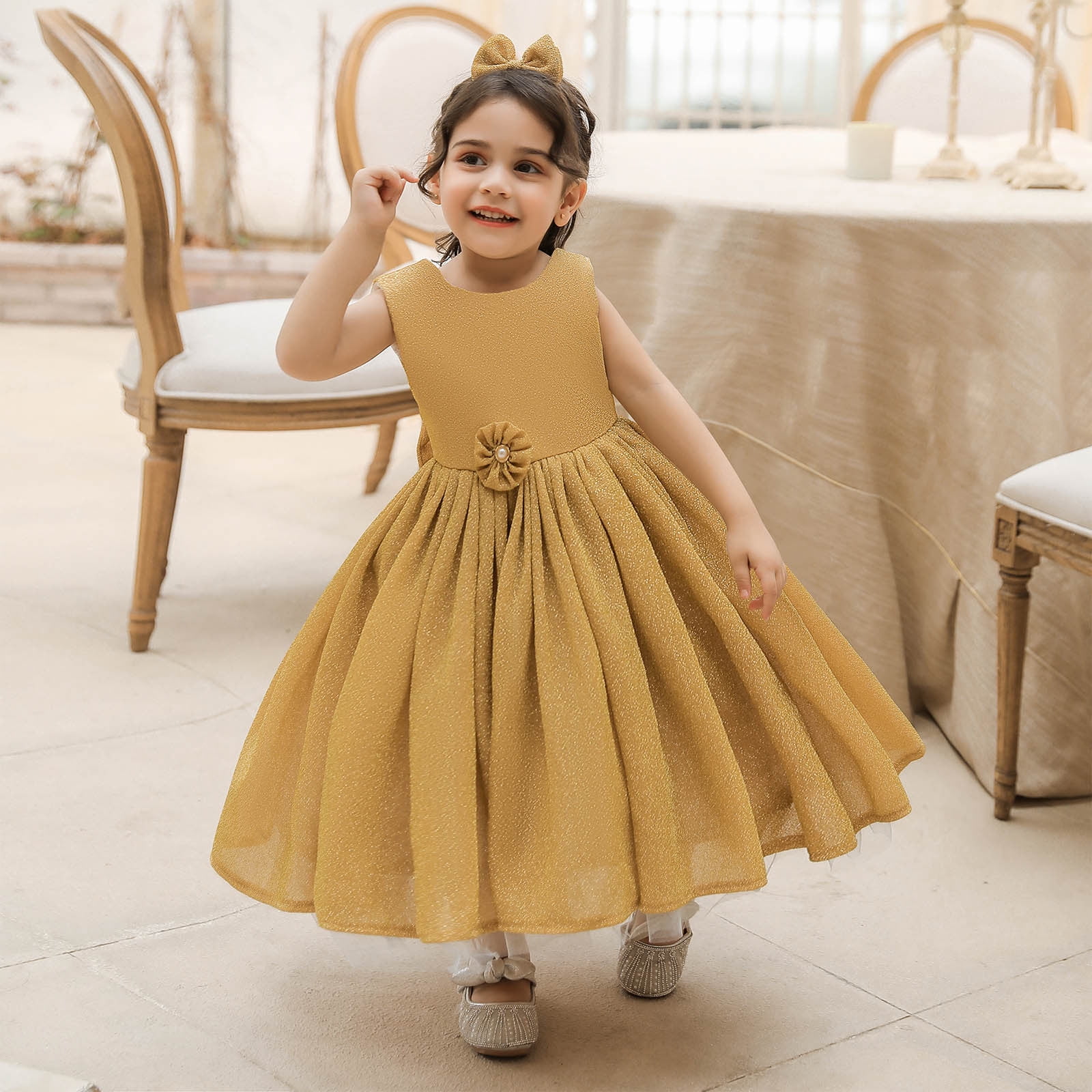 FELIZ THE DESIGNER STUDIO Kids Girl's Sleeveless Full Length Cotton Silk  Gown Dresses (_1-2 Years_Royal Blue_) : Amazon.in: Fashion